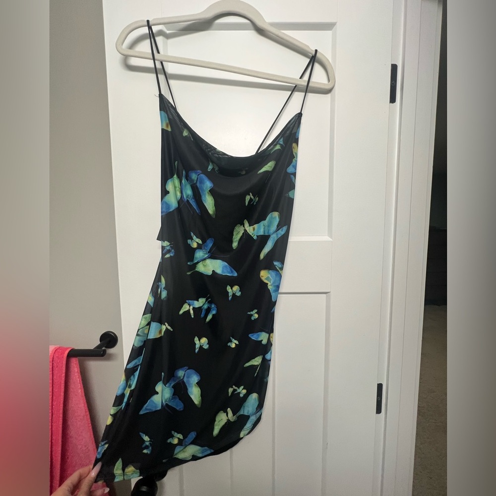 Motel Wash Butterly Mesh Slip Dress